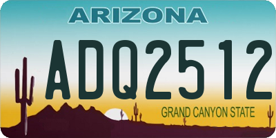 AZ license plate ADQ2512