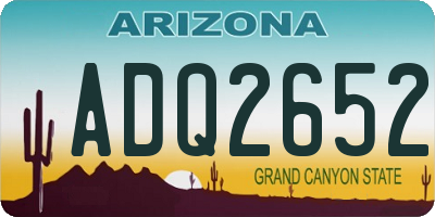 AZ license plate ADQ2652