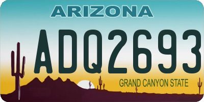 AZ license plate ADQ2693