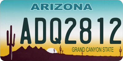 AZ license plate ADQ2812