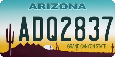AZ license plate ADQ2837