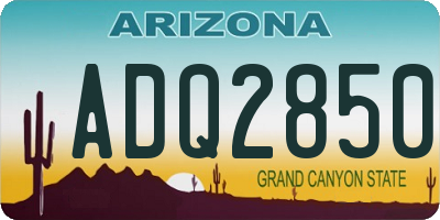 AZ license plate ADQ2850