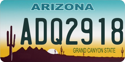 AZ license plate ADQ2918