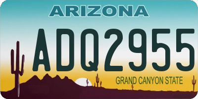 AZ license plate ADQ2955