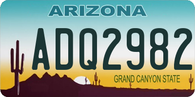AZ license plate ADQ2982