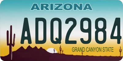 AZ license plate ADQ2984
