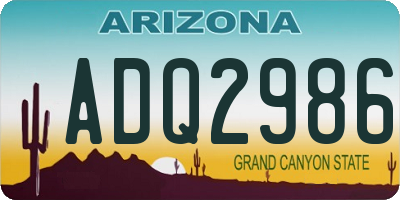 AZ license plate ADQ2986
