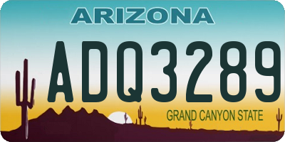 AZ license plate ADQ3289