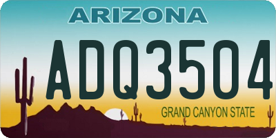 AZ license plate ADQ3504