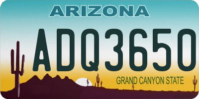 AZ license plate ADQ3650