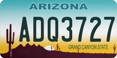 AZ license plate ADQ3727