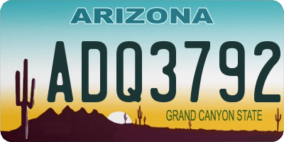 AZ license plate ADQ3792