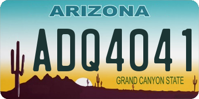 AZ license plate ADQ4041
