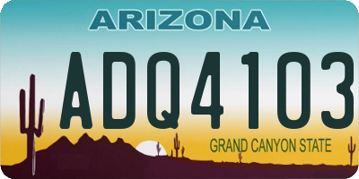 AZ license plate ADQ4103