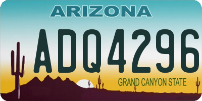 AZ license plate ADQ4296