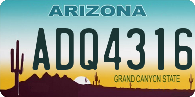 AZ license plate ADQ4316