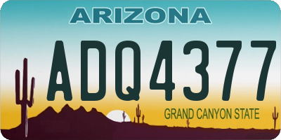 AZ license plate ADQ4377
