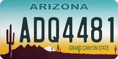 AZ license plate ADQ4481