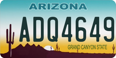 AZ license plate ADQ4649