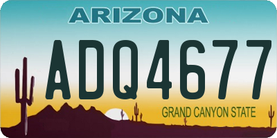 AZ license plate ADQ4677