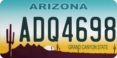 AZ license plate ADQ4698