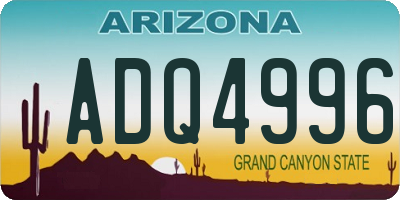 AZ license plate ADQ4996