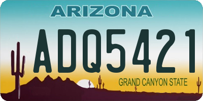 AZ license plate ADQ5421