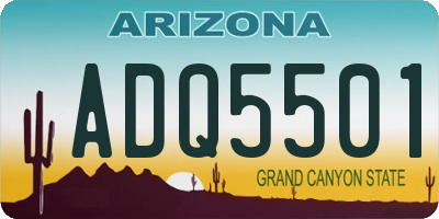 AZ license plate ADQ5501