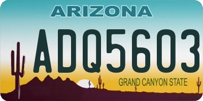 AZ license plate ADQ5603