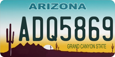 AZ license plate ADQ5869