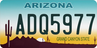 AZ license plate ADQ5977