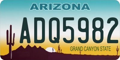 AZ license plate ADQ5982