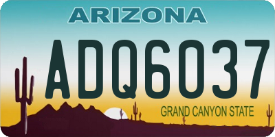 AZ license plate ADQ6037