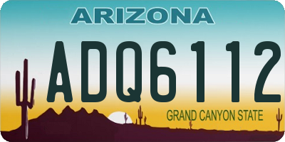 AZ license plate ADQ6112