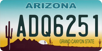 AZ license plate ADQ6251