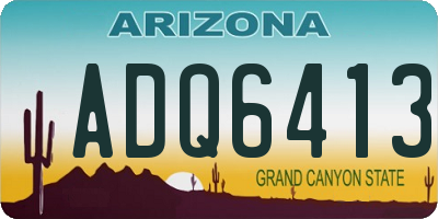 AZ license plate ADQ6413