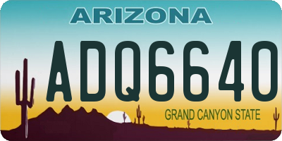 AZ license plate ADQ6640