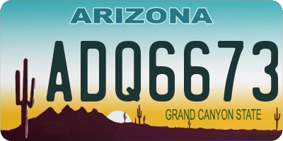 AZ license plate ADQ6673