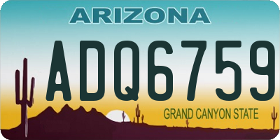 AZ license plate ADQ6759