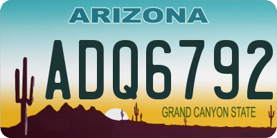 AZ license plate ADQ6792