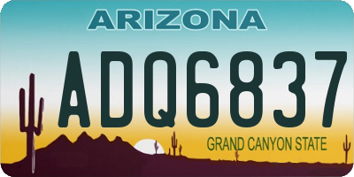 AZ license plate ADQ6837
