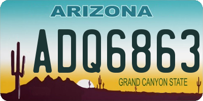 AZ license plate ADQ6863