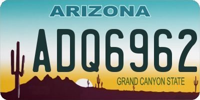 AZ license plate ADQ6962