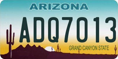 AZ license plate ADQ7013