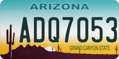 AZ license plate ADQ7053
