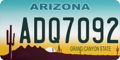 AZ license plate ADQ7092