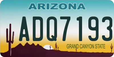 AZ license plate ADQ7193
