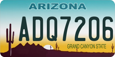 AZ license plate ADQ7206