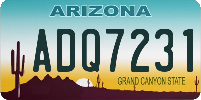 AZ license plate ADQ7231