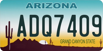 AZ license plate ADQ7409